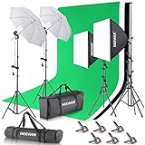 NEEWER Photography Lighting kit with Backdrops, 8.5x10ft Backdrop Stands, UL Certified 5700K 800W Equivalent 24W LED Umbrella Softbox Continuous Lighting, Photo Studio Equipment for Photo Video Shoot