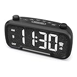 Digital Alarm Clock Radio with Bluetooth V5.0 Speaker, FM Clock Radio with Night Light,Type C&USB Charger,5-Level Dimmer,Adjustable Volume,12/24H,Snooze,Battery Backup, Loud Clock Radio for Bedroom