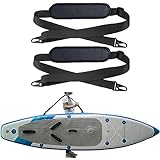 ZipSeven SUP Carrier Shoulder Strap Adjustable Carrying Sling Paded Bag Belt for Surfing and Paddle Board with Metal Hooks Accessories - Black (2)
