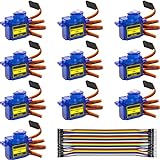 Hosyond 10 Pack Servo Motors SG90 9G Micro Servo for RC Robot Helicopter Airplane Boat Remote Control Toys, Servo for Arduino Project, Blue