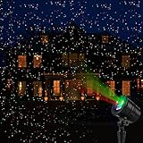 Christmas Projector Lights Outdoor, Led Waterproof Christmas Laser Lights Landscape Spotlight Red and Green Star Show with Remote Decorative for Bedroom Outdoor Garden Patio Wall Holiday Party