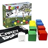 Crazy Bocce Ball Set - Indoor and Outdoor Family Fun for Everyone - A Game for All Ages – Living Room, Park, Backyard, Beach, Lawn Games, Party Games – 8 Cubes, Pallino & Carry Bag