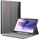Fintie Case for Samsung Galaxy Tab S7 FE 12.4 inch 2021 (SM-T730/T733/T736/T738) & Galaxy Tab S7 Plus 2020 with S Pen Holder, Multiple Angle Portfolio Cover w/Pocket Auto Sleep/Wake, Gray