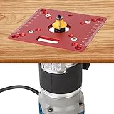 KETIPED Aluminium Router Table Insert Plate,Mini Square Woodworking Benches Router Flip Plate,Multifunctional Trimming Engraving Table,055Red