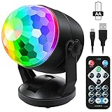 Luditek Portable Sound Activated Party Lights Outdoor Indoor, Battery Powered/USB Disco Ball Strobe Karaoke Light Stage Dancing Christmas Halloween Party Decorations Supplies for Car Room Birthday