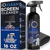 Screen Cleaner Spray (16oz) – Best Large Kit for LCD LED Matte TVs, Smartphones, iPads, Laptops, Touchscreens, Computer Monitors, Other Electronic Devices – Microfiber Cloth and 2 Sprayers Included