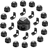 DIFFWAY Nylon Cord Locks for No Tie Shoelaces - 32Pcs, Two Hole Heavy Duty Spring Toggle Stoppers with End Clips Fastener for Drawstrings (Black - 32 Pcs)