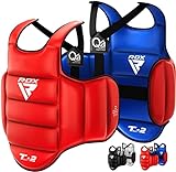 RDX Boxing Body Protector Reversible, Kickboxing MMA Muay Thai Chest Guard, Sparring Training Heavy Punching, Adjustable Strike Shield, Martial Arts Upper Belly Ribs Protection Pad, Taekwondo TKD Vest