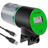 Zacro Automatic Fish Feeder - Rechargeable Timer Fish Feeder with USB Charger Cable, Fish Food Dispenser for Aquarium or Fish Tank