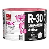 Owens Corning 'EcoTouch' PINK FIBERGLAS Insulation for Attic 15'x25', Unfaced