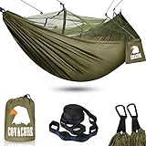 COVACURE Camping Hammock with Net - Lightweight Double Hammock 2 * 10ft Straps, Portable Hammocks, Camping Accessories for Outdoor, Hiking, Camping, Backpacking, Travel, Beach