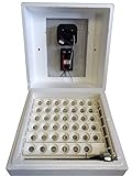 Farm Innovators 2450 Incubator, Circulated Air, Digital LCD Display with Automatic Egg Turner for Improved Hatching, Up to 41 Eggs, Heated Air, White