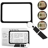 5X Magnifying Glass with 48 LED Light for Reading, Page Magnifier for Reading, Full Page Rectangle Lighted Magnifier, Large Viewing Area for Low Vision Person and Seniors