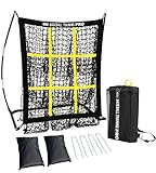 JAPER BEES Pitching Net Pitching Target with Strike Zone Baseball&Softball 9 Hole Training Equipment for Youth and Adults |Portable Quick Assembly Design