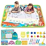Obuby Aqua Doodle Magic Mat Kids Doodle Mats Water Drawing Writing Board Toy for Kid Toddler Animal Educational Painting Pad Toys for Age 3 4 5 6 7 8 9 10 11 12 Girls Boys Toddlers Gift 40 x 28 Inches