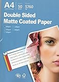Best Double sided matte Inkjet Printing Photo Paper 8.3'x11.7' A4 Size 50 sheets weight 180gsm for All Inkjet Printers
