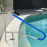 Pool Rail for inground Pools (54x32), 304SS Pool handrail with Nonslip Blue Cover.