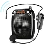 SHIDU Voice Amplifier Teachers with UHF Wireless Microphone Headset, Portable PA System Speaker 10W 1800mAh Rechargeable for Multiple Locations Such as Classroom, Meetings, Promotions and Outdoors