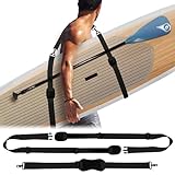 CALPALMY Paddleboard Shoulder Carry Strap/Kayak Carrier Strap/Surfboard Straps/Adjustable SUP Carrying Strap with Paddle Carrier & Metal Accessories (Black)