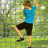 MATHOWAL Playground Net Climbing Net, Safety Nets Cargo Rope Rope Ladder Swing Nylon Rope, Balcony Banister Protection Fence Decor Mesh for Sports Bar (3.3' X 6.6')