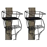 Big Game Guardian DXT High Quality Lightweight Portable 2 Person Hunting Outside Tree Ladder Stand, 18 Foot Tall Climbing System (2 Pack)