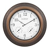 La Crosse Technology 433-3256A-INT 21-inch Bronze Indoor/Outdoor Atomic Analog Wall Clock