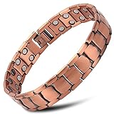 THE NORTH RING® 99.9% Pure Copper Magnetic Bracelet - 3000 Gauss Magnetic Copper Bracelets for Men - Double-Row Strong Magnets - Adjustable Length With Adjusting Tool