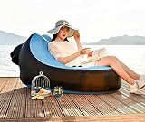 LUTEM Inflatable Couch – Cool Inflatable Chair. Upgrade Your Camping Accessories. 126(L) *68(H)*88.5(W) cm Easy Setup is Perfect for Hiking Gear, Beach Chair/Sleeping Bag/picnics/Camping