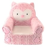 Animal Adventure | Sweet Seats | Pink Owl Children's Plush Chair, Larger :14' x 19' x 20'