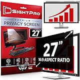 SightPro 27 Inch Computer Privacy Screen Filter for 16:9 Widescreen Monitor - Privacy and Anti-Glare Protector