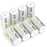 EBL Rechargeable C Batteries 5000mAh Ni-MH C Size Battery, Pack of 8