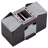 GSE 4-Deck Automatic Card Shuffler, Battery-Operated Electric Shuffler Machines for Playing Cards, Blackjack, Texas Hold'em, Canasta, Rummy, UNO, Bridge, Trade Card Games