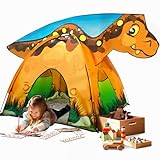Toysical Dinosaur Discovery Kids Play Tent - Fun & Imaginative Indoor Tent with Full Dinosaur Shaped top - Perfect Indoor/Outdoor Playhouse for Boys and Girls