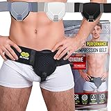 Hernia Belts for Men & Women. Femoral, Umbilical, Inguinal Hernia Belt. Groin Brace Truss Support Guard With Removable Compression Pad. Comfortable Adjustable Waist Strap Hernia Guard Black S-M