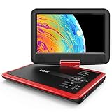 ieGeek 11.5' Portable DVD Player with SD Card/USB Port, 5 Hour Rechargeable Battery, 9.5' Eye-Protective Screen, Support AV-in / Out, Region Free, Red