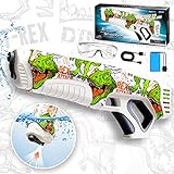 Funwee Electric Water Guns for Kids Adults, Full Automatic Water Reload 250+ Water Blasts, 32 FT Range Waterproof Squirt Gun Water Blaster Soaker, Summer Outdoor Pool Auto Dinosaur Toy Gun for Boys