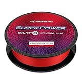 KastKing Superpower Silky8 Braided Fishing Line, Red, 8 Strand, 15LB, 300Yds