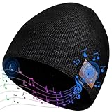 Euezmy Bluetooth Beanie for Men, Bluetooth Hat Beanie with Headphones, Winter Knit Music Hat Beanie, Things for Men, Xmas Gifts for Men Women Dad Husband, Black