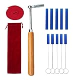 CONCHACIELO Piano Tuning Kit: Universal Piano Tuning Tools Kit Set with Portable Velvet Bag, Tuning Wrench, Long Mute Felt, Rubber Mutes. for Tuning Beginner, Professional Tuner (Simple Tuning Set