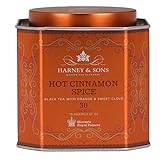 Harney & Sons Hot Cinnamon Spice Tea Tin - Black Tea with Orange & Sweet Clove - 2.67 Ounces, 30 Sachets
