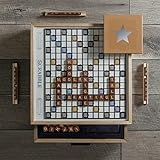 WS Game Company Scrabble Luxe Maple Edition with Rotating Solid Wood Cabinet