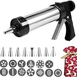 Frogued Easy-to-use Cookie Press Heavy-Duty 23pcs Set Stainless Steel Kit with Easy Installation Durable Rust-Resistant Biscuit Professional Baking Tool for Sets