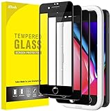 JETech Full Coverage Screen Protector for iPhone 8 Plus/7 Plus 5.5-Inch, Black Edge Tempered Glass Film with Easy Installation Tool, Case-Friendly, HD Clear, 3-Pack (Black)