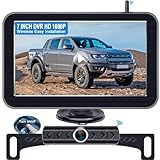 Wireless Backup Camera Trucks Recording - HD 1080P with 7' DVR Monitor System for Car Pickup Camper Small RV Bluetooth Rear View Camera Stable Digital Signal 4 Channels Night Vision LeeKooLuu LK10