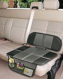 Big Ant Car Seat Protector Nonslip with Mesh Organizer for Infant Baby Cars Seats Waterproof Dog Mat Cover Pad Protects Automotive Vehicle Leather or Cloth Upholstery(Gray)