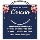 BEKECH Cousin Morse Code Bracelet Cousin Crew Best Friend Long Distance Friendship Jewelry for Cousin Wedding Birthday Family Girl Cousin Bracelet (Cousins are connected CA)