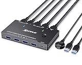 USB 3.0 KVM Switch HDMI 2 Ports 8K 60Hz 4K 120Hz HDMI 2.1 KVM Switch for 2 Computers 1 Monitor and 4 USB 3.0 Ports,HDCP 2.3, HDR 10,with Remote Controller