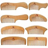 Xuanli® 8 Pcs The Family Of Hair Comb set - Wood with Anti-Static & No Snag Handmade Brush for Beard, Head Hair, Mustache With Gift Box (S021)