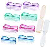10 Pcs Handle Grip Nail Brush, Hand Fingernail Scrub Cleaning Brushes for Toes and Nails Cleaner, Pedicure Scrubbing tool kit for Men and Women (Multicolor)