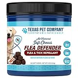 Texas Pet Company Flea Defender Flea and Tick Control Treats for Dogs, Chewables for Large to Small Dogs, Natural Bacon Flavor Flea and Tick Prevention for Dogs Soft Chew Supplement, Made in The USA.